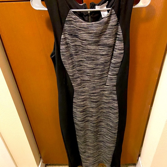 Hm Black And Grey Bodycon Dress 